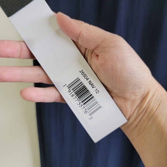 Ieena for Mac Duggal, V-Neck Ruched‎ Jersey Gown, Navy, Size 10, NWT - Picture 9 of 10